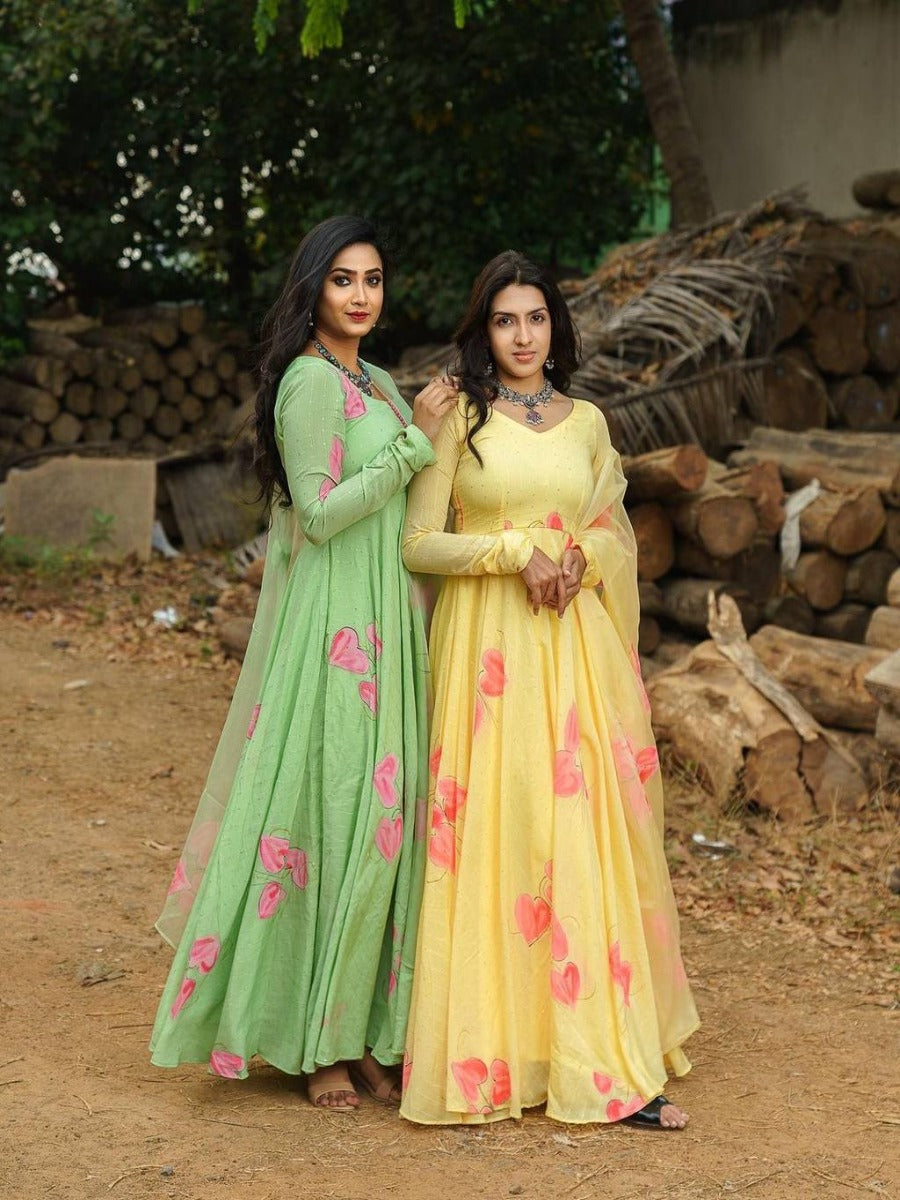 Launching New Designer Party Wear Look Gown & Dupatta