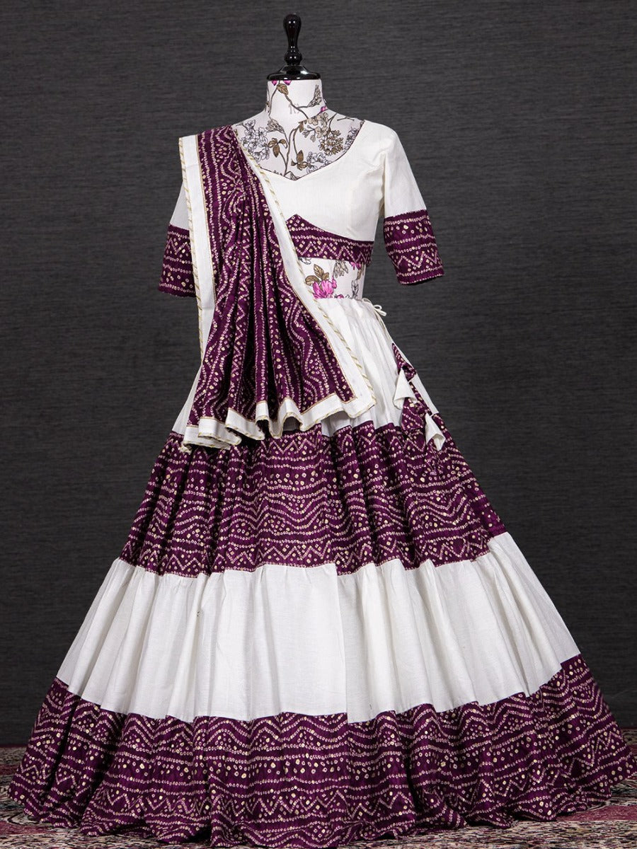 Launching The Real Essence of Gujarati Bandhani Print Combination in Lehenga Choli.