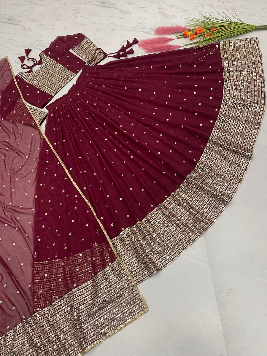 Presenting New Designer Lehenga -Choli Collaction In Embroidery Sequence Work.