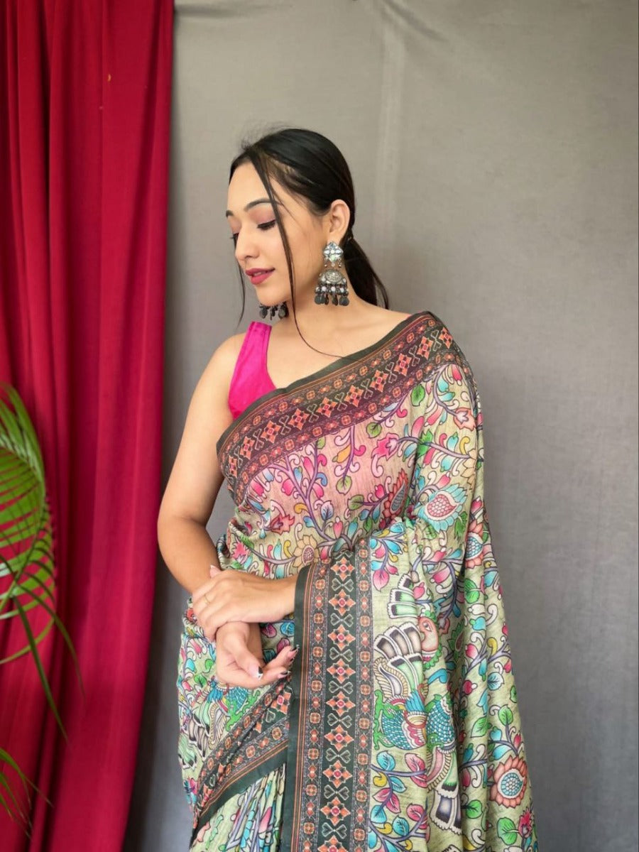 Presenting Most Trending Pure Cotton Saree with Digital Print Concept In Saree