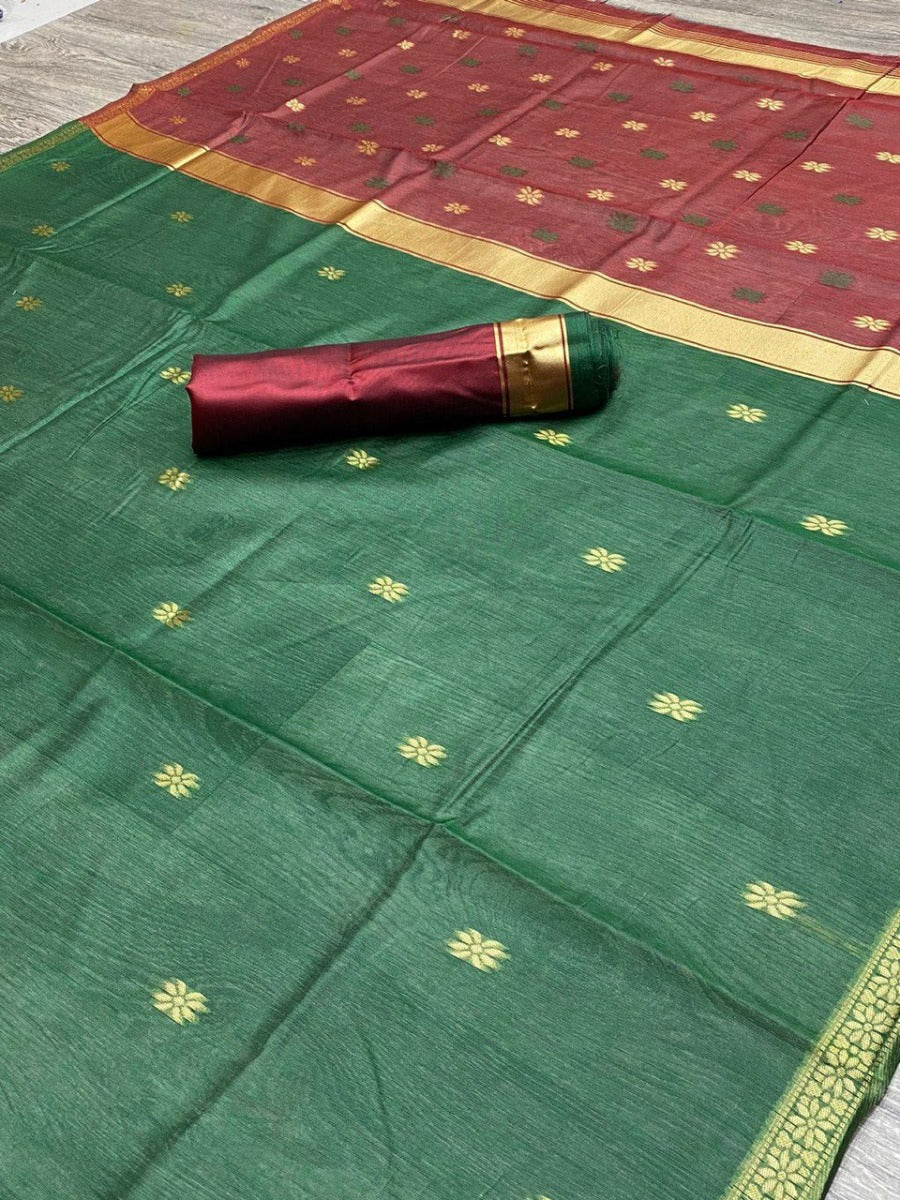 PRESENTING SPECIAL LILAN SOFT COTTON FABRIC MAHESHWARI SAREE.