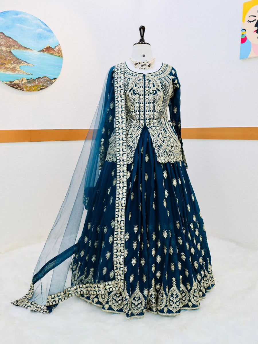 Launching New Designer Party Wear Indo Lehenga & Dupatta Set.