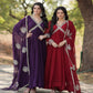 Launching New Designer Party Wear Look Embroidery Sequence Work Gown & Dupatta.