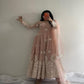 Launching New Designer Wedding Wear Look Anarkali Gown & Bottom With Dupatta Set.