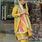 Launching New Đěsigner Party Wear Look Heavy Faux Georgette Top Plazzo & Multi Color Dupatta Set.