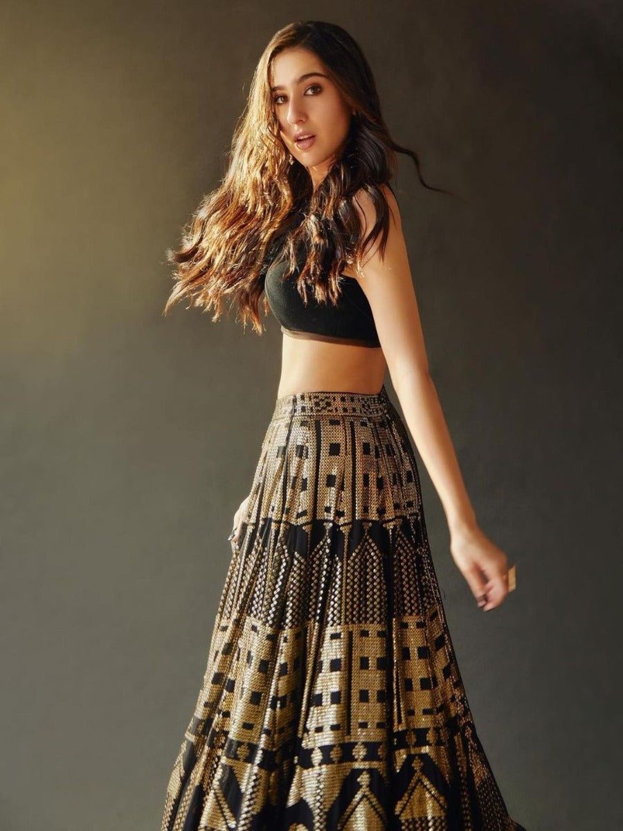 Looks Stunning In black Lehenga Styled and Perfectly and Beautifully Crafted with Sequins and Thread Embroidery Work design Lehenga Choli.