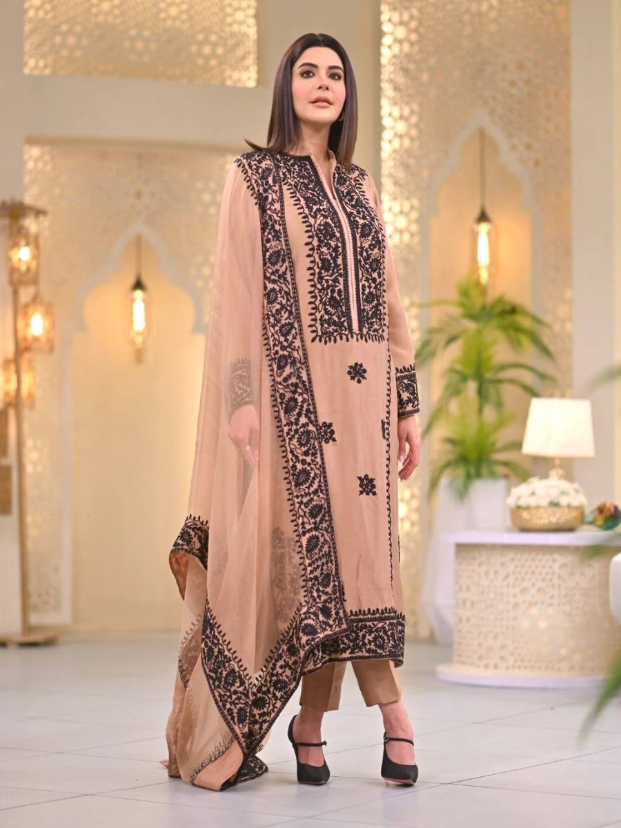 Launching New Đěsigner Party Wear Look Pur Chinon Silk Top Bottom & Dupatta Set.