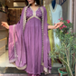 Launching New Party Wear Look Pur Chinon Silk Alia Cut Gown,Dupatta & Bottom Set.