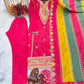 Launching New Đěsigner Party Wear Look Heavy Pur Chinon Silk Top Plazzo & Multi Color Dupatta Set.