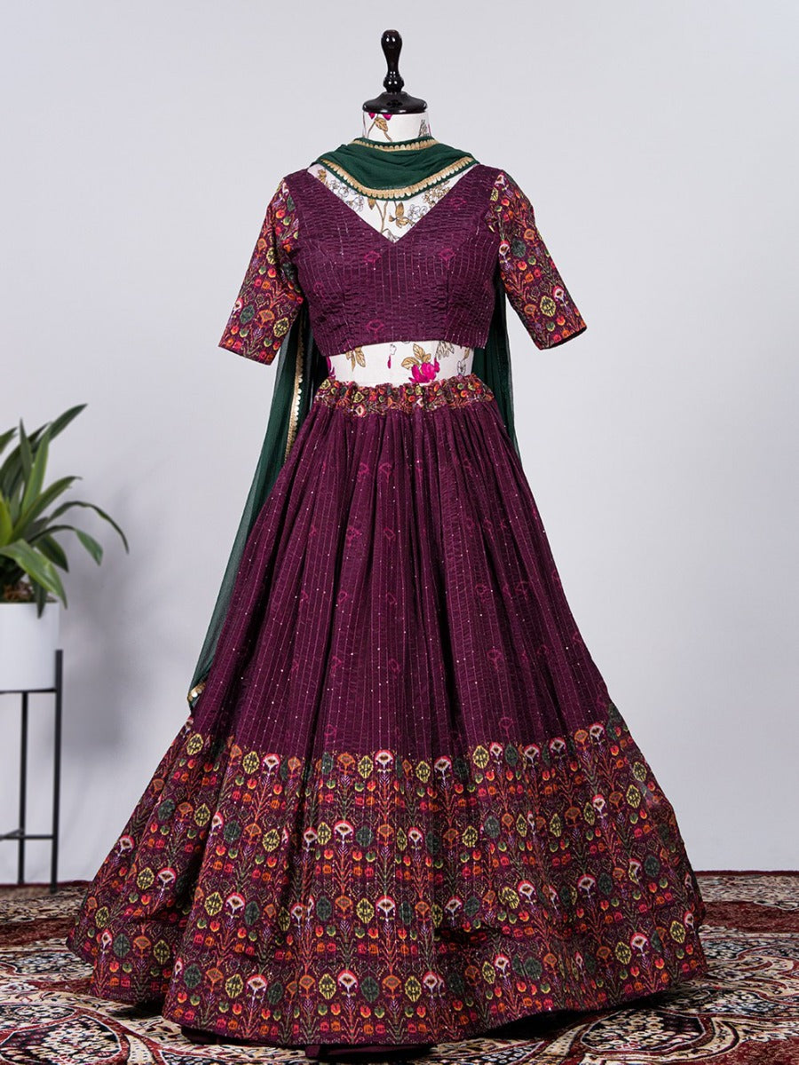 Presenting New Đěsigner Showcasing Chinon with Crochet Work Lehenga - Choli Collaction.