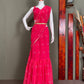 NEW FANCY PARTY WEAR GEORGETTE PRINTED FULLSTITCHED LEHENGA SAREE WITH BLOUSE AND BELT.