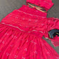 NEW FANCY PARTY WEAR GEORGETTE PRINTED FULLSTITCHED LEHENGA SAREE WITH BLOUSE AND BELT.