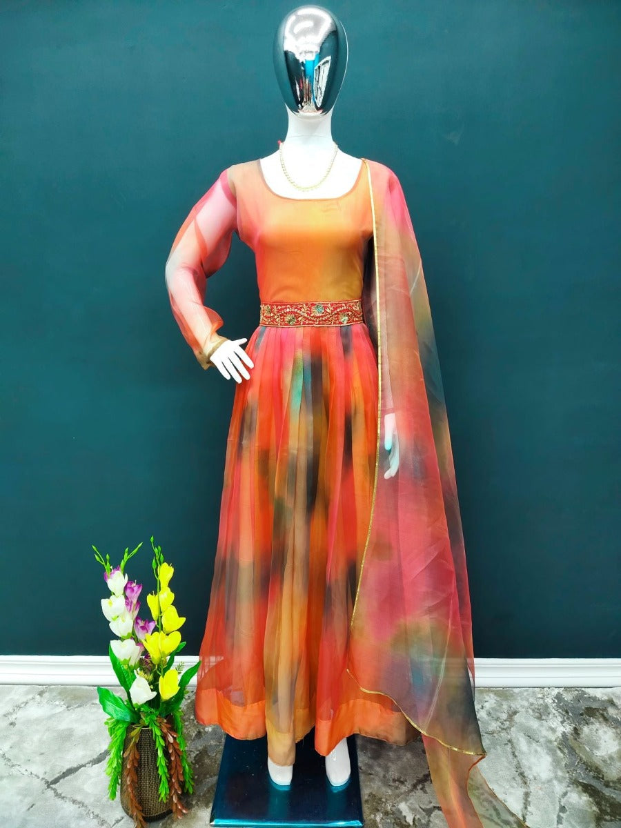 Launching New Designer Festival Look Gown - Bottom With Dupatta.