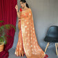 Banarasi Sea Green Woven Design Party Wear Saree In Pure Linen