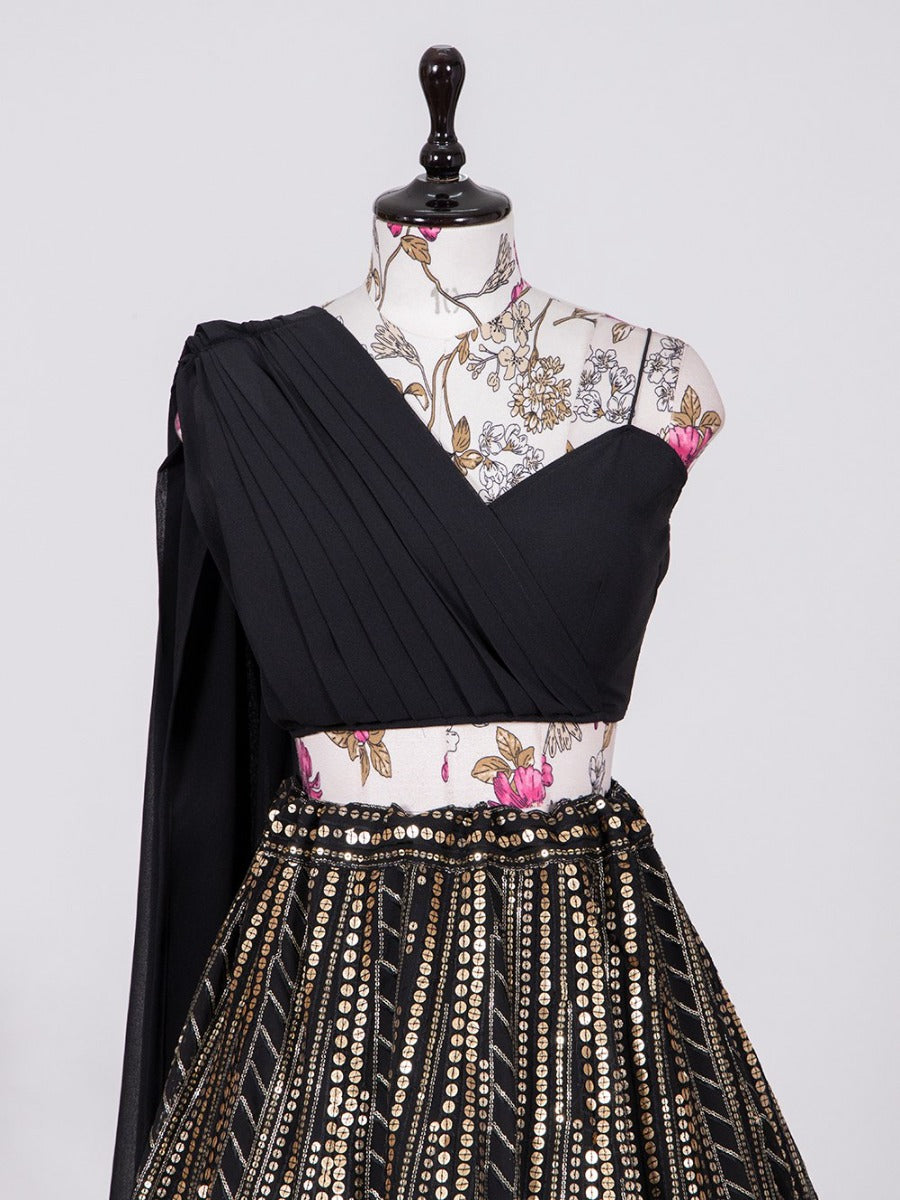 Launching Wedding Wear Look Like Lehenga Teamed With A Choli In Sequins Embroidery.