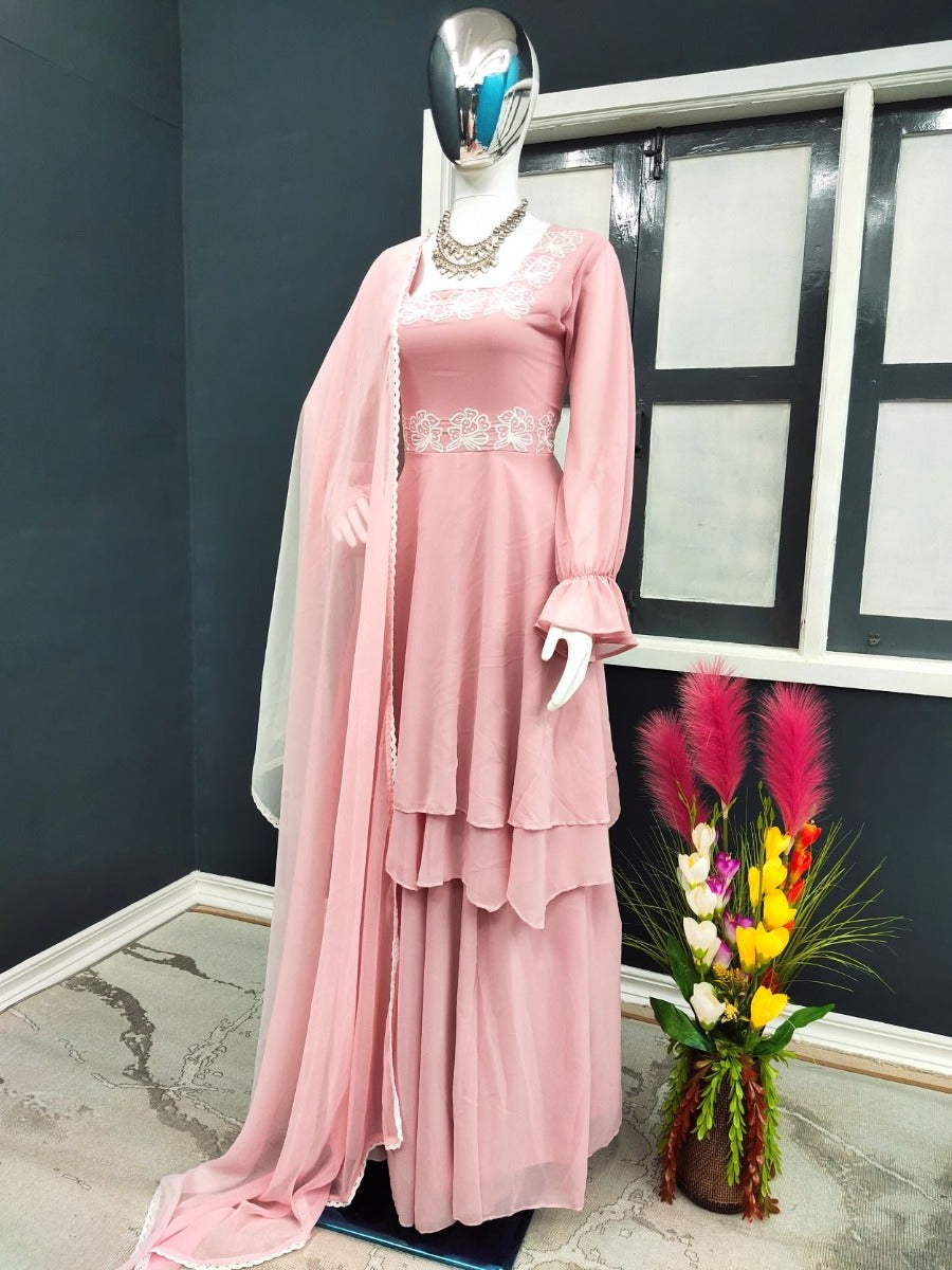 Launching New Designer Party Wear Look Top Plazzo With Dupatta.