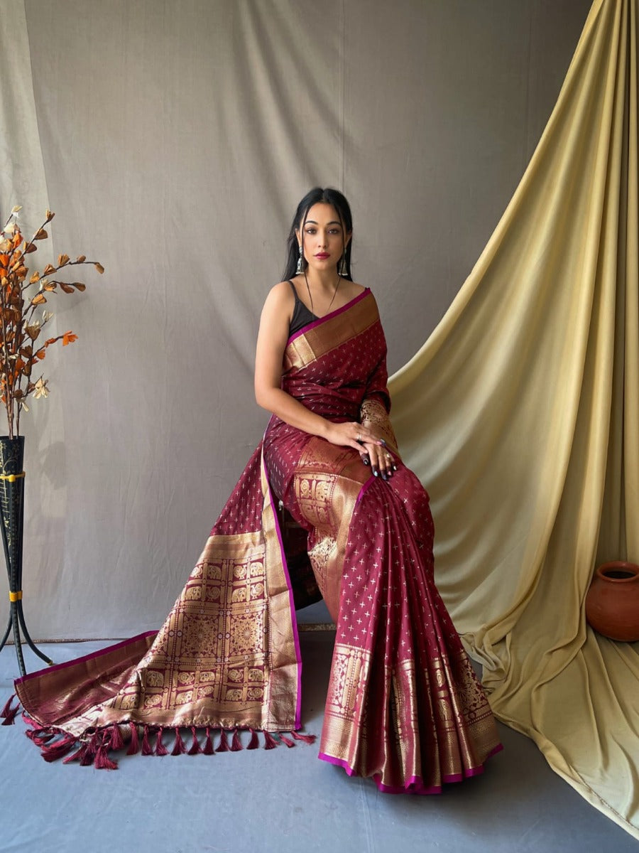 LAUNCHING KANJIVARAM SILK SAREE WITH ANTIQUE ZARI WEAVING.