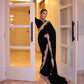 THIS WINTER WEDDING SEASON DESIGNER WEAR BLACK VELVET SAREE WITH CORDING SEQUANCE EMBROIDERED LACE WORK WITH BLOUSE