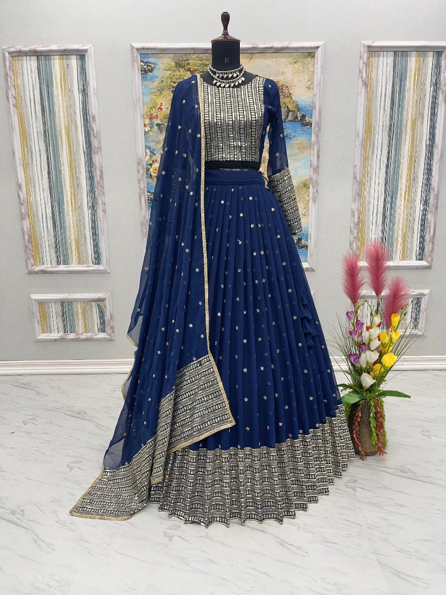 Presenting New Designer Lehenga -Choli Collaction In Embroidery Sequence Work.