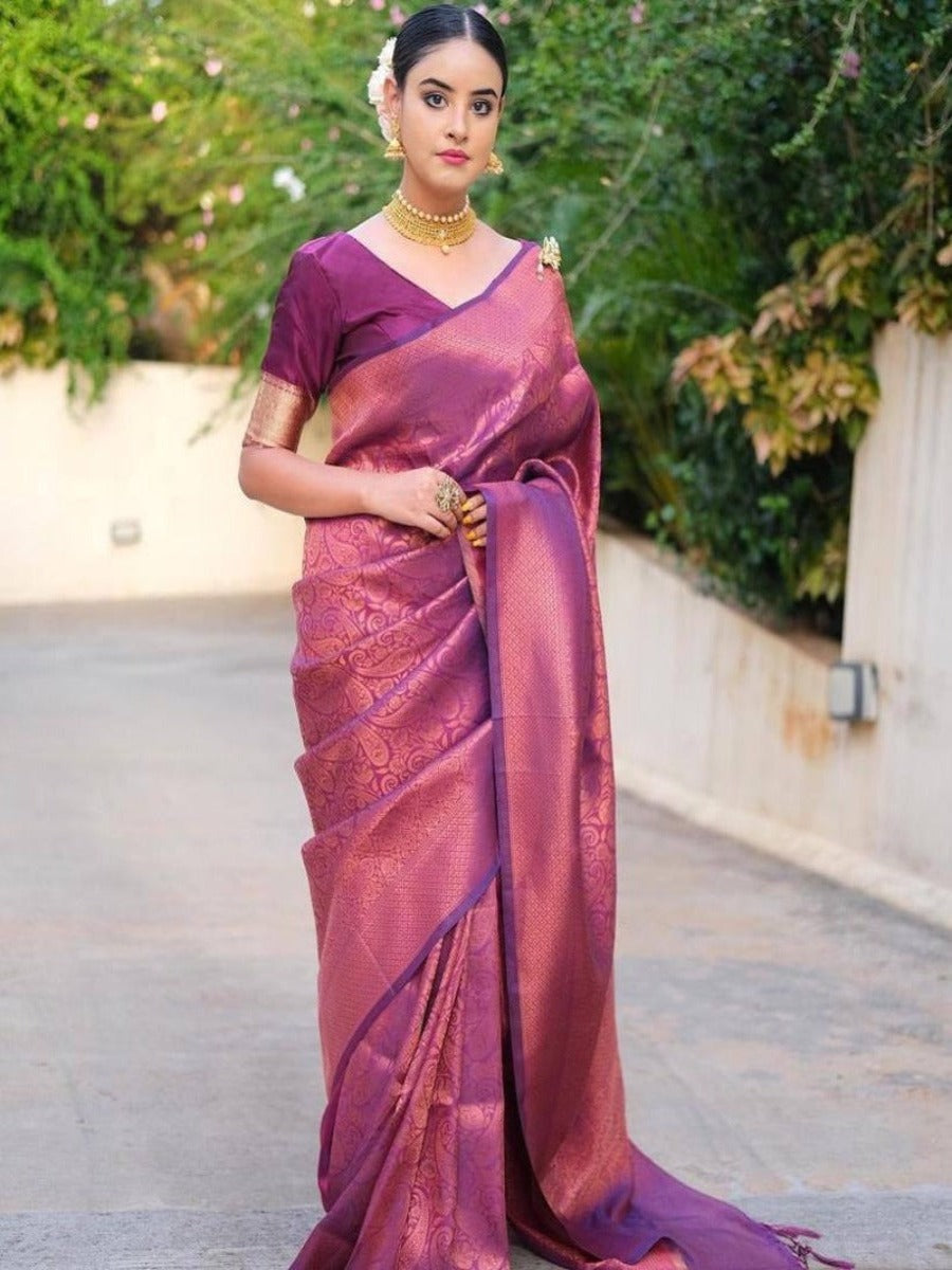 LAUNCHING LICHI SILK BANARASI SAREE WITH COPPER WEAVING.