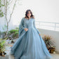 Launching New Designer Party Wear Look Embroidery Sequence Work Gown & Dupatta.