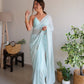 NEW DESIGNER WEAR SEQUANCE EMBROIDERED WORK SAREE WITH BLOUSE.