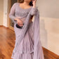 NEW LAUNCHING DESIGNER GORGETTE WITH EMBROIDERY SIQUNCE WORK REDDY TO WEAR SAREE.