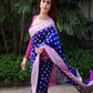 SPECIAL LICHI SILK SILVER WEAVING ALL OVER SAREE WITH RICH ROYAL BLUE COLOR BANARASI SAREE.