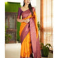 LAUNCHING POOJA AND HALDI SPECIAL LICHI SILK SAREE WITH COPPER WEAVING ALL OVER.