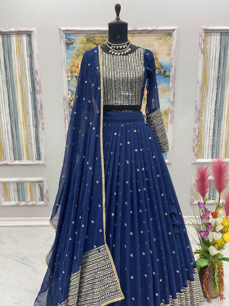 Presenting New Designer Lehenga -Choli Collaction In Embroidery Sequence Work.