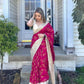 LAUNCHING COPPER KING FLOWER WEAVING LICHI SILK BANARASI SAREE.