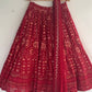 BEUTIQUE STYLES BRODAL GEORGETTE SEQUANCE WORK LEHENGA CHOLI WITH DUPATTA.