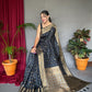 PRESENTING PURE SOFT SILK SAREE WITH COPPER AND GOLDEN ZARI WEAVED BORDER.