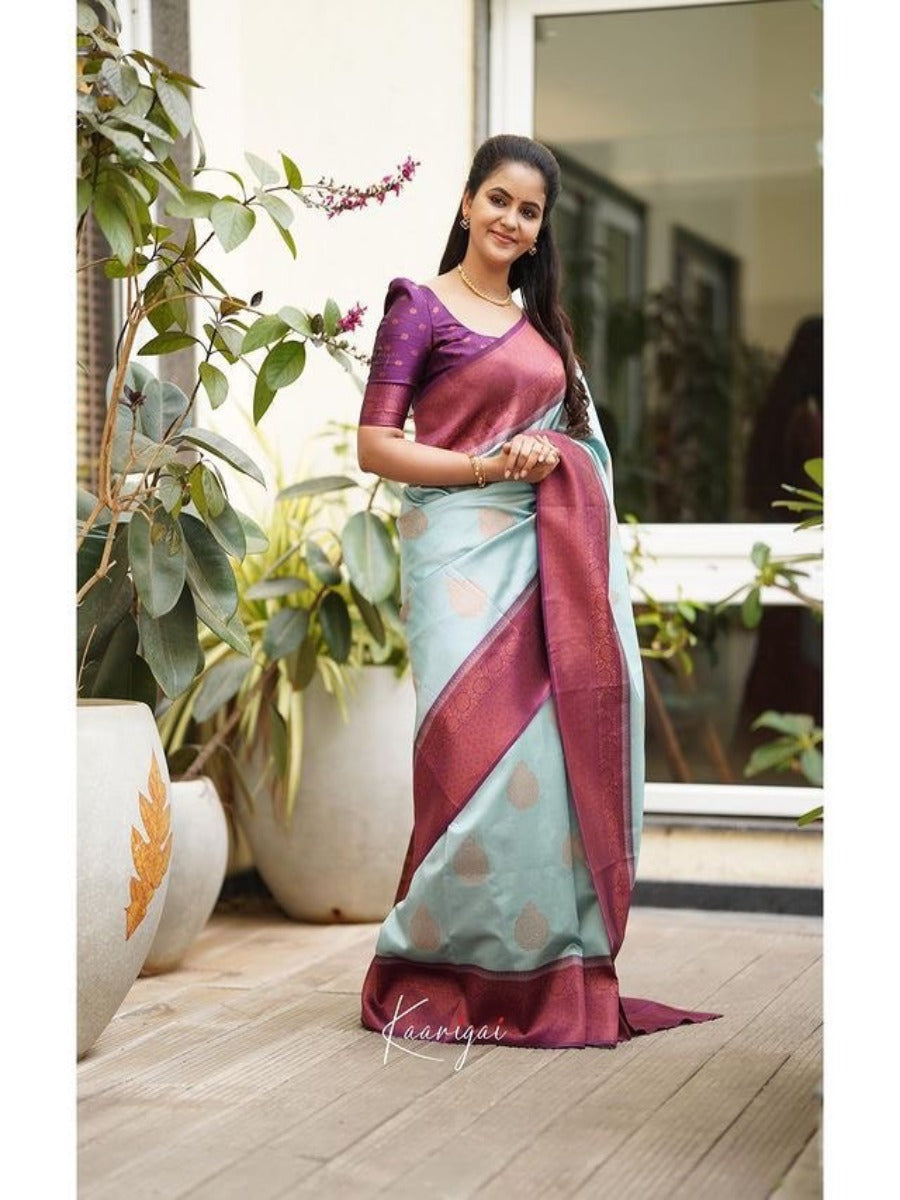 LAUNCHING LICHI SILK BANARASI SAREE WITH COPPER WEAVING.