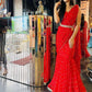 NEW FANCY PARTY WEAR GEORGETTE PRINTED FULLSTITCHED LEHENGA SAREE WITH BLOUSE AND BELT.