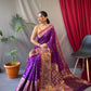 Pure soft silk kanchipuram saree with silver and gold zari weaved.