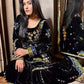 Beautiful Pure Velvet Embroidery Thread Work Top - Sharara & Duppta Set.