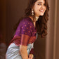 SUPER HIT PANEL COPER CONCEPT IN SILK SAREE WITH COPPER WEAVING ALL OVER.