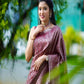 SUPER HIT WEDDING SERIES OF PESTEL LICHI SILK BEAUTIFUL RICH PALLU BANARASI SAREE WITH WEAVING WORK.