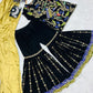 Beautiful Pure Velvet Embroidery Thread Work Top - Sharara & Duppta Set.