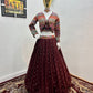 Launching Fancy Designer Heavy Embroidery Dubal Sequence Embroidery Work Lehenga Choli With Koti.