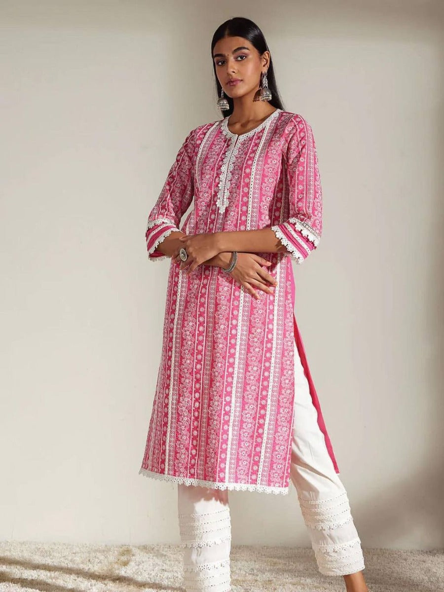 NEW DESIGNER HEAVY COTTON THREAD WORK SUIT WITH PANT AND DUPATTA.