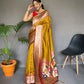 PURE PAITHANI SILK SAREE WITH PAITHANI RICH WEAVED PALLU WITH TASSELS.