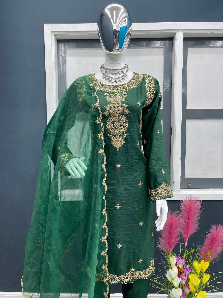 Launching New Đěsigner Party Wear Look Top-Bottom & Dupatta Set.