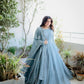 Launching New Designer Party Wear Look Embroidery Sequence Work Gown & Dupatta.