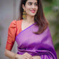 LAUNCHING SUPER HIT LICHI SILK BANARASI SAREE WITH GOLD CHAMPION.