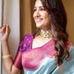 SUPER HIT PANEL COPER CONCEPT IN SILK SAREE WITH COPPER WEAVING ALL OVER.