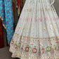 DESIGNER COLLECTION GEORGETTE HEAVY SEQUENCE COTTON THREAD EMBROIDERY WORK LEHENGHA CHOLI SET.