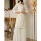 Beautiful Pure Lukhnowi Kurta Set Embroidery Cotton Thread Work Top - Sharara And Duppta Set.