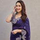 BOLLYWOOD DESIGNER PARTY WEAR CORDING SEQUENCE CUT WORK SAREE WITH WORK BLOUSE LAUNCHED WEAR BY MADHURI DIXIT